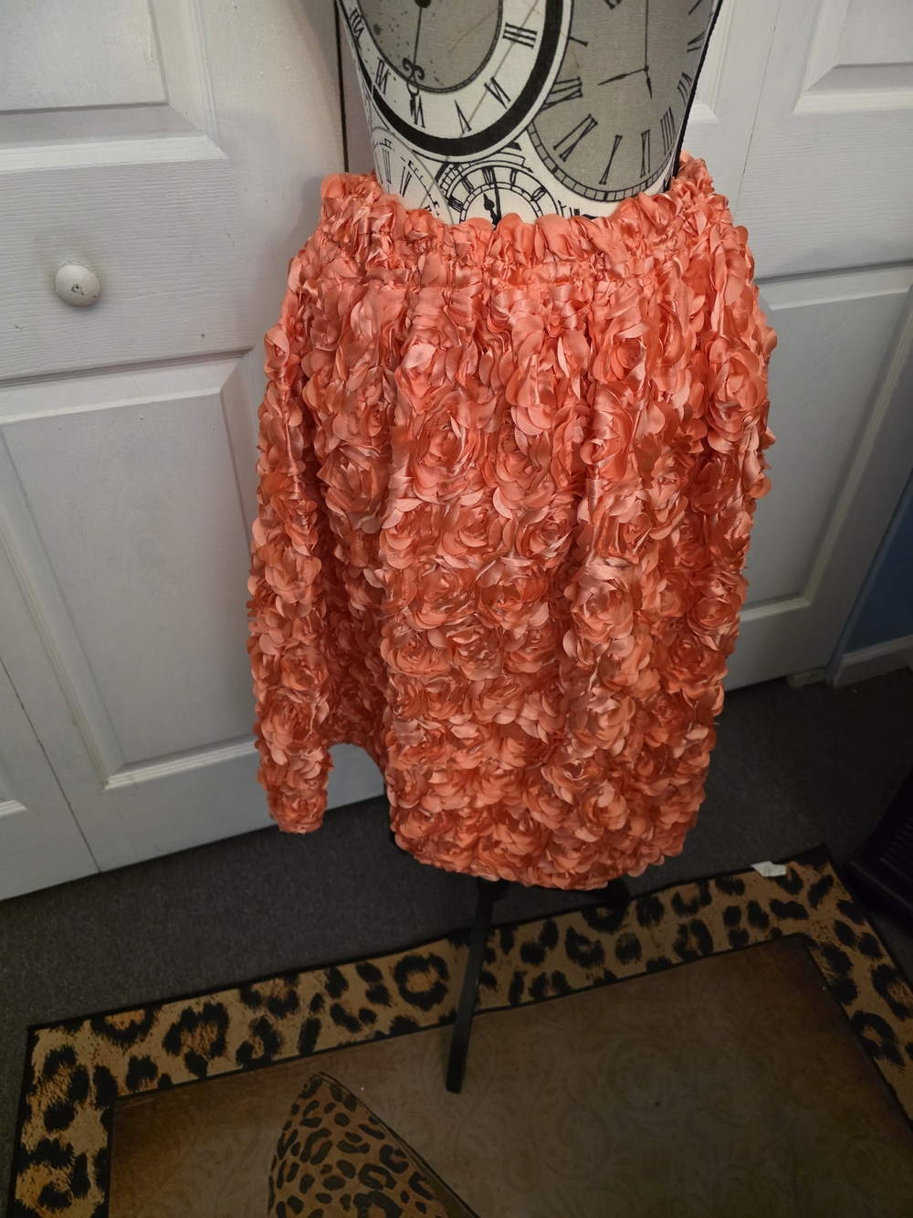 Women's Coral Floral Rosette Skirt